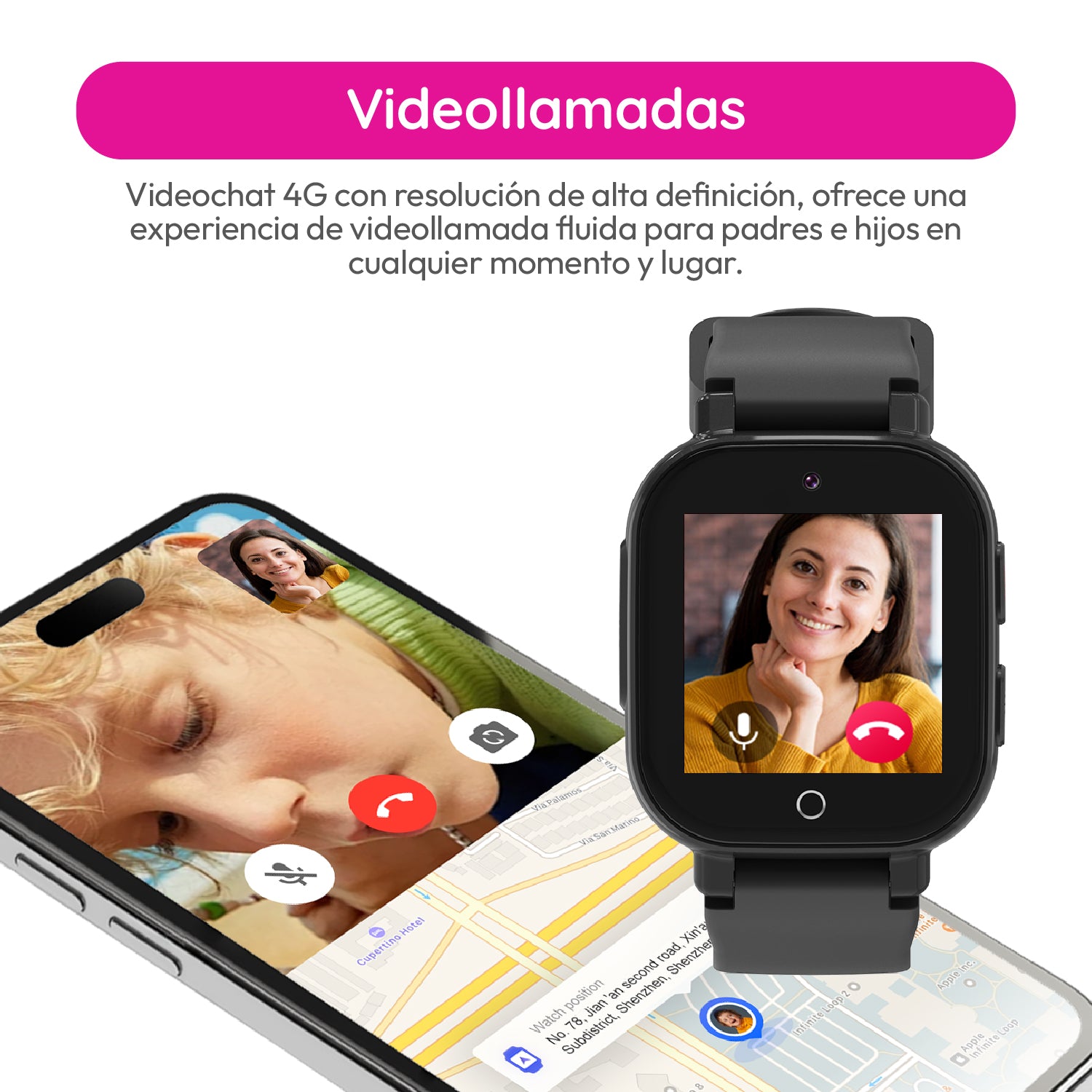 Tikijoy Smartwatch Infantil 4G - Localización GPS y Videollamada - Azul claro