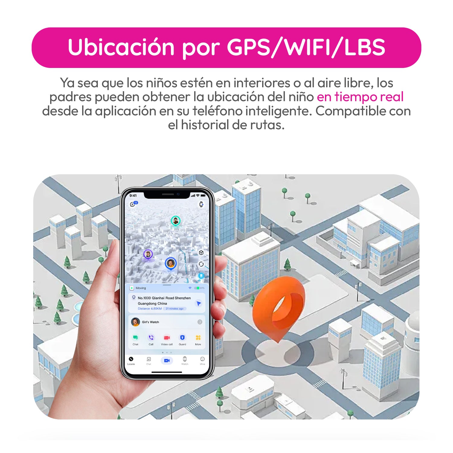 Tikijoy Smartwatch Infantil 4G - Localización GPS y Videollamada - Rosa