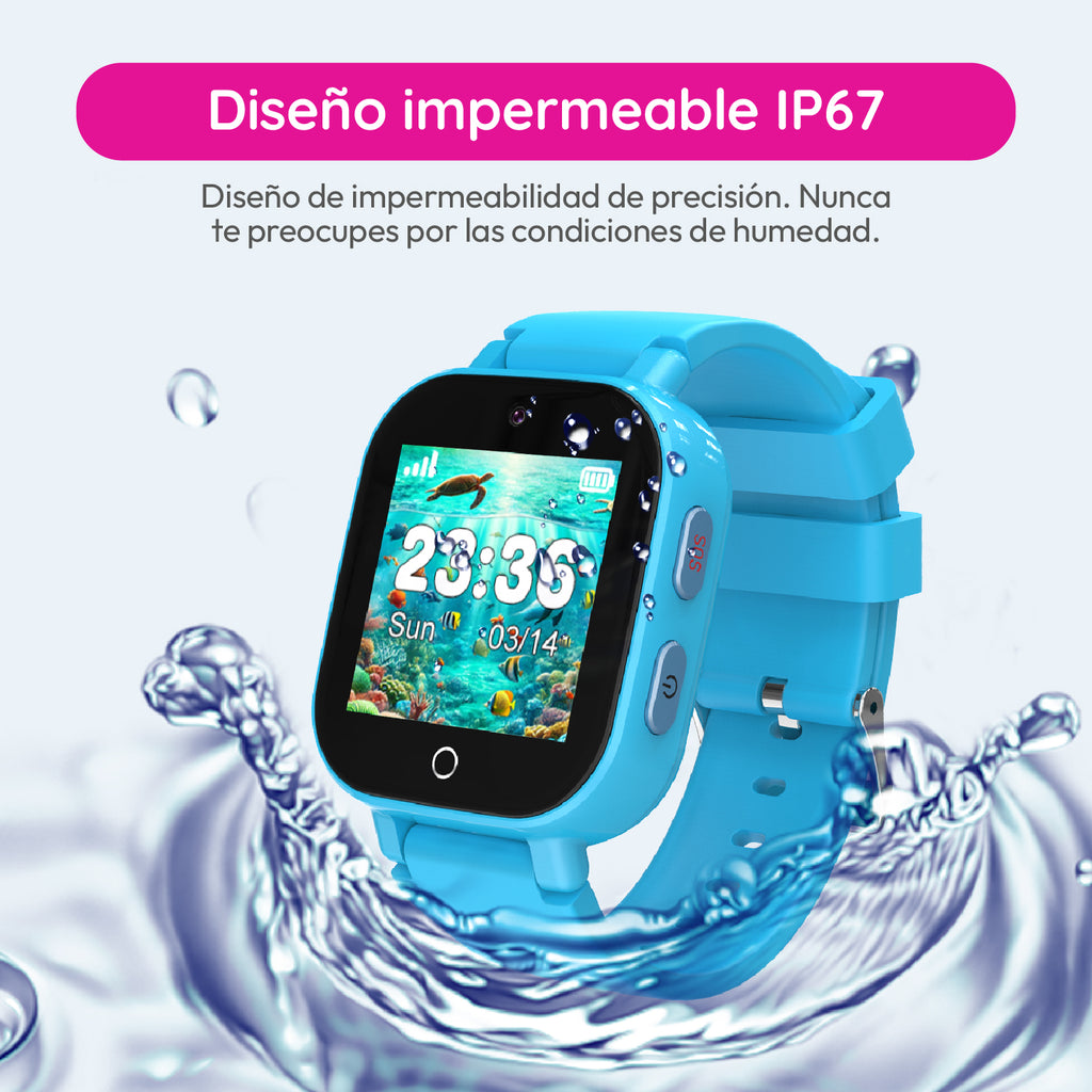 Tikijoy Smartwatch Infantil 4G - Localización GPS y Videollamada - Azul claro