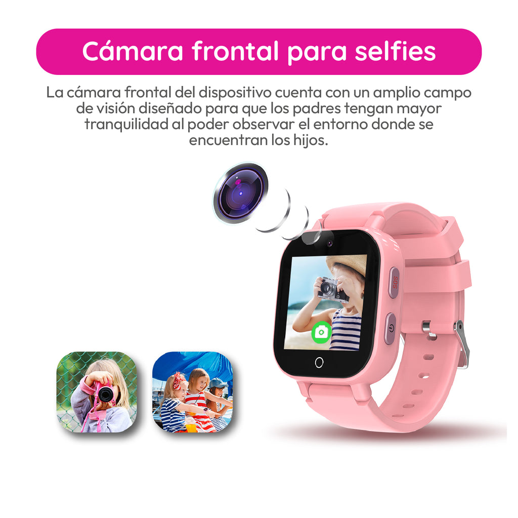 Tikijoy Smartwatch Infantil 4G - Localización GPS y Videollamada - Rosa