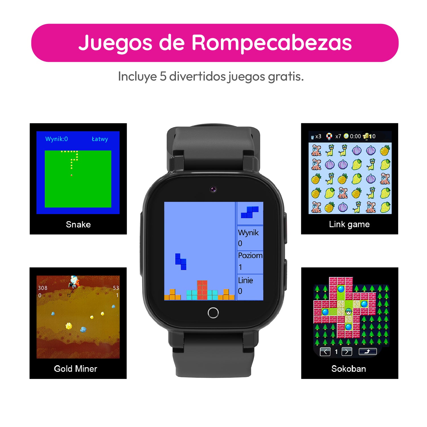Tikijoy Smartwatch Infantil 4G - Localización GPS y Videollamada - Rosa